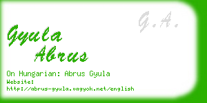 gyula abrus business card